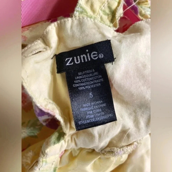 👗🌼🌺Zunie Girl's Cotton Floral A-Line  Any Occasion Knee-Length Dress - Picture 5 of 9